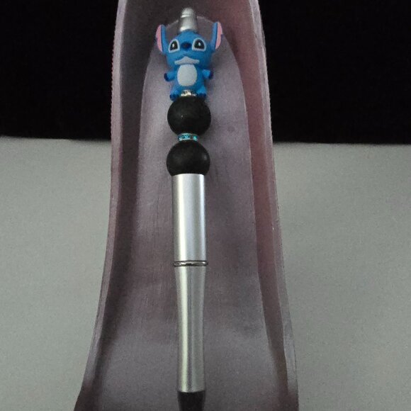 Stitch - Pretty Pens by PenGwensPosh w/Black Ink-Custom Beaded - Picture 1 of 2